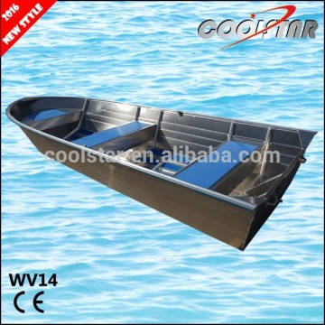 Aluminum boat all welded with square gunwale and rubber coating