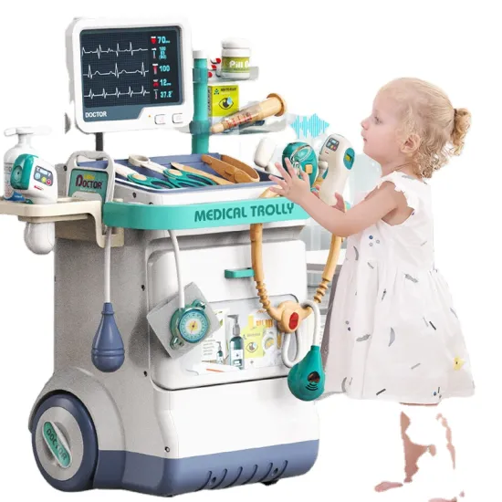 Medical Equipment Toy Set for Kids - Doctor Trolley Cart with 26 Pieces