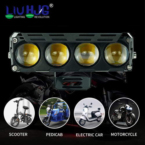 HJG White Amber LED Fog Light Motorcycle Spotlight