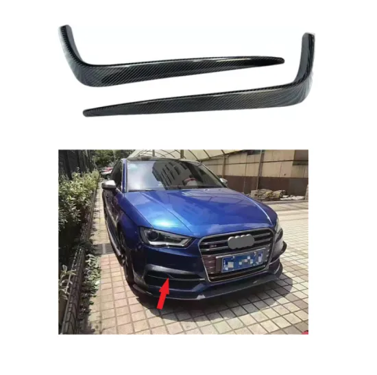 Carbon Fiber Fog Light Eyelids and Front Canards for Audi A3/S3 2014-2019