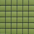 Mosaico in porcellana di colore verde quadrato