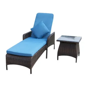 Rattan Lounge Chair with Aluminum Frame + End Table, OEM/ODM Orders Welcomed