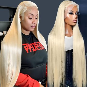 13x6 Straight Blonde Lace Front Wigs Human Hair