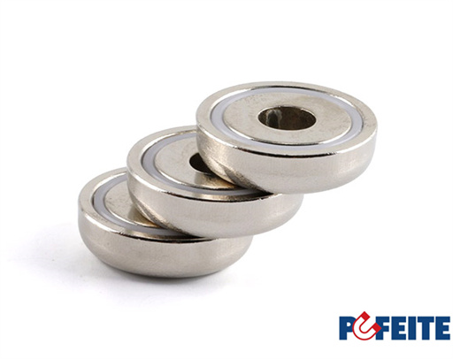 Magnets de pot plat de néodyme Ø60x15 mm, avec filetage interne 110 kg 1100 n