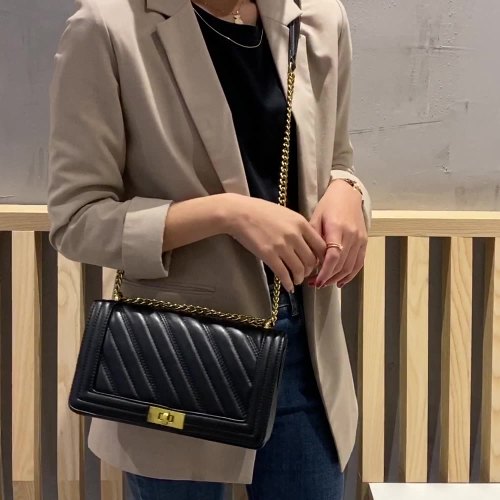 Sac à bandoulière en cuir PU à carreaux pour femmes