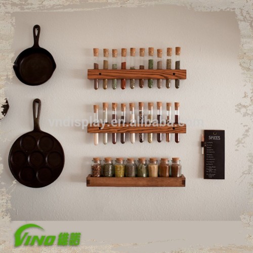 wooden spice display rack , spice organizer