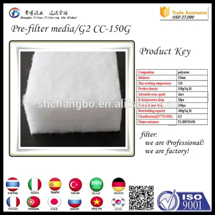 150g industrial air conditioner filter media air conditioning parts