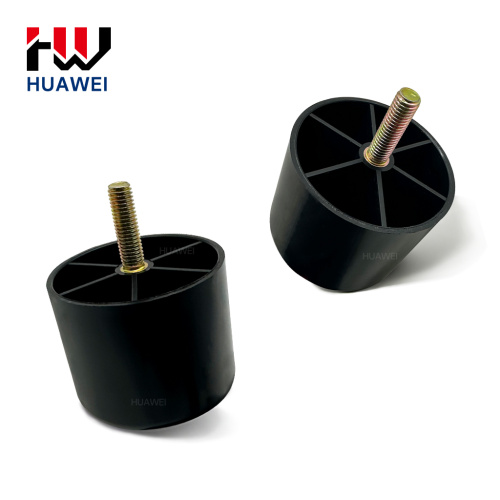 Pés de sofá pretos cilíndricos para otomano de gabinete de sofá