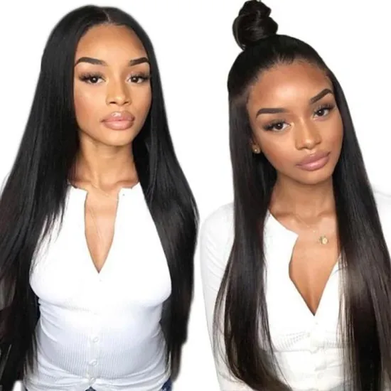 Long Remy 30inch  Malaysian HD Lace Frontal Virgin Human Hair Silky Straight Wig ,100% Natural Woman Straight Lace Front Wig