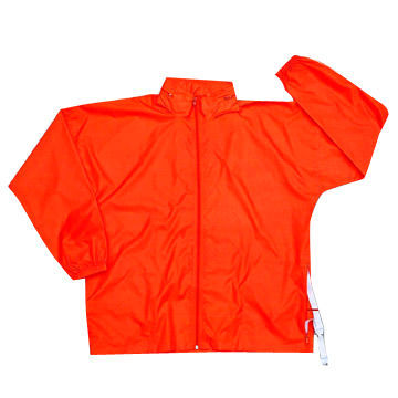 Men's and Women's Rainwear with Seam Taped and Hidden Hood in Collar, Made of AC Coated Nylon