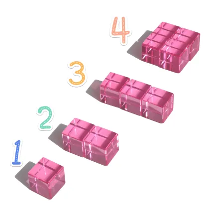 Rainbow Crystal Acrylic Cubes - Color Learning Toy for Kids