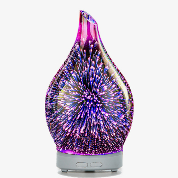 3D Firework Glass Essential Oil Diffuser - Ultrasonic Humidifier & Aromatherapy