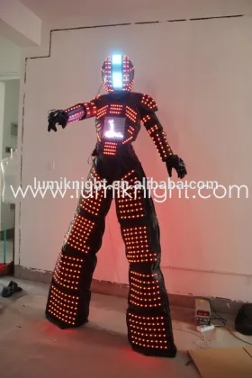 LED Robot suit with LED screen in Chest and Digital LED in helmet
