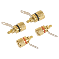 Black and Red Gold-Plated Banana Plug Connectors