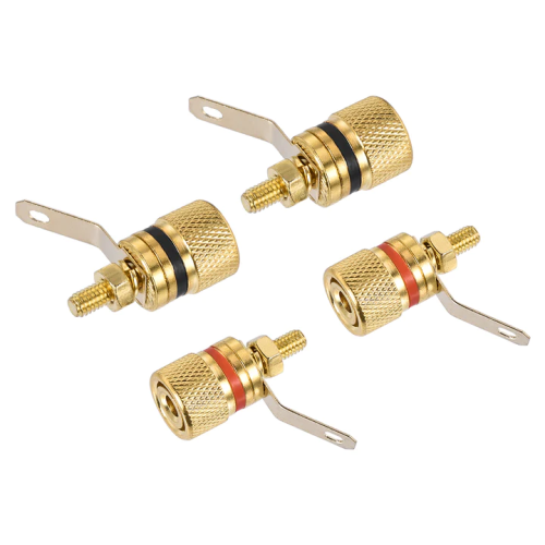 Black and Red Gold-Plated Banana Plug Connectors