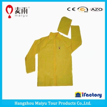 Maiyu removable hood yellow raincoat PVC