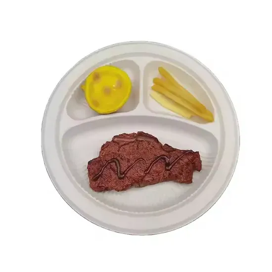 Disposable Compostable 9 Inch Sugarcane Bagasse Cake Plates