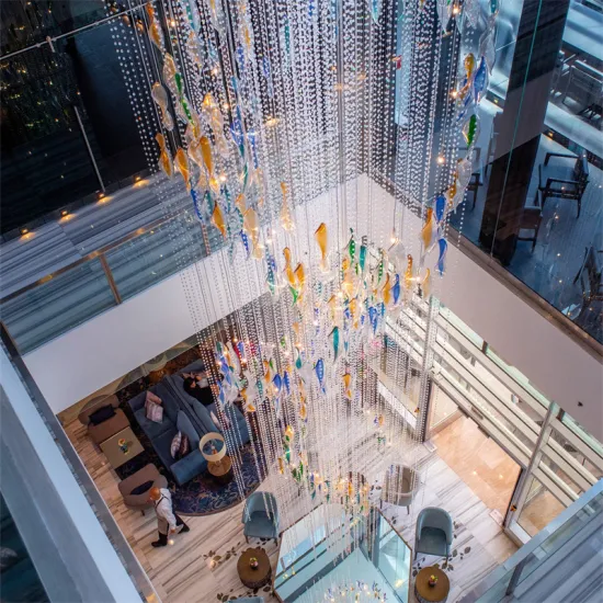 Dreamy Colorful Crystal Led Large Shopping Mall Chandelier