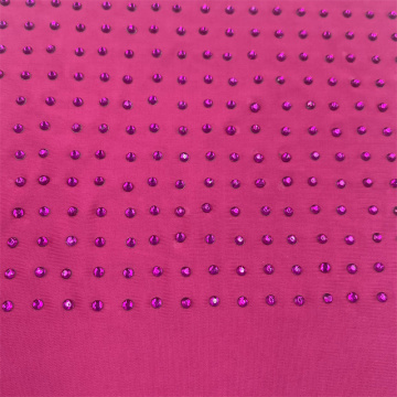 Poly and Sp Knitted Rhineston Fabric for Dress