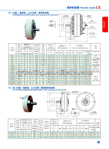 FZ Magnetic Powder brake(shaft coupling/center ring install)