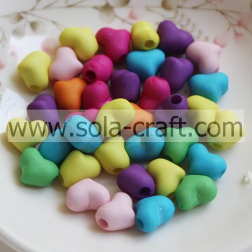 7.5*10*11MM Random Frosted Matte Colors Acrylic Heart Charm Beads Purchase