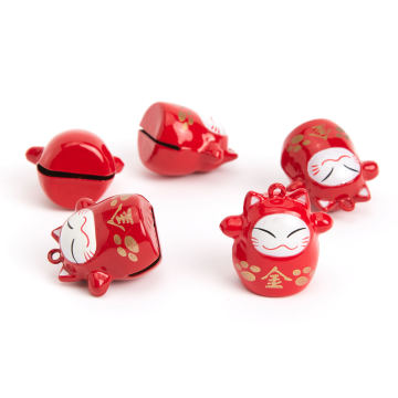 Anime Metal Key Rings with Lucky Cat Bell Parts from China