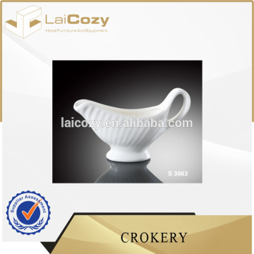 Hotel crockery/hotel and restaurant sauce boat / porcelain gravy boat sets