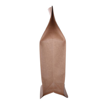 Compostable block bottom kraft paper bag