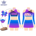 Top Quality Rhinestones Fashion Girls Cheerleader Uniform