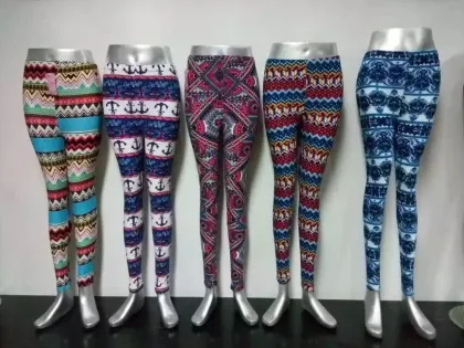 Summer Milky Silk Material Pattern Leggings printed 9082