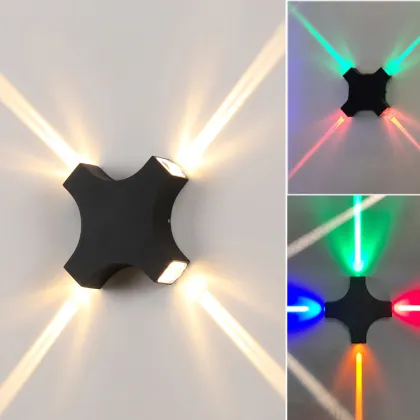 Modern Outdoor Wall Light - Cross Stars IP65 Waterproof LED Garden Lamp
