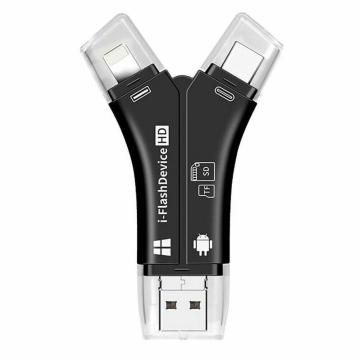 4-in-1 USB OTG Micro SD TF Memory Card Reader Adapter for Multiple Devices - Custom Wholesale