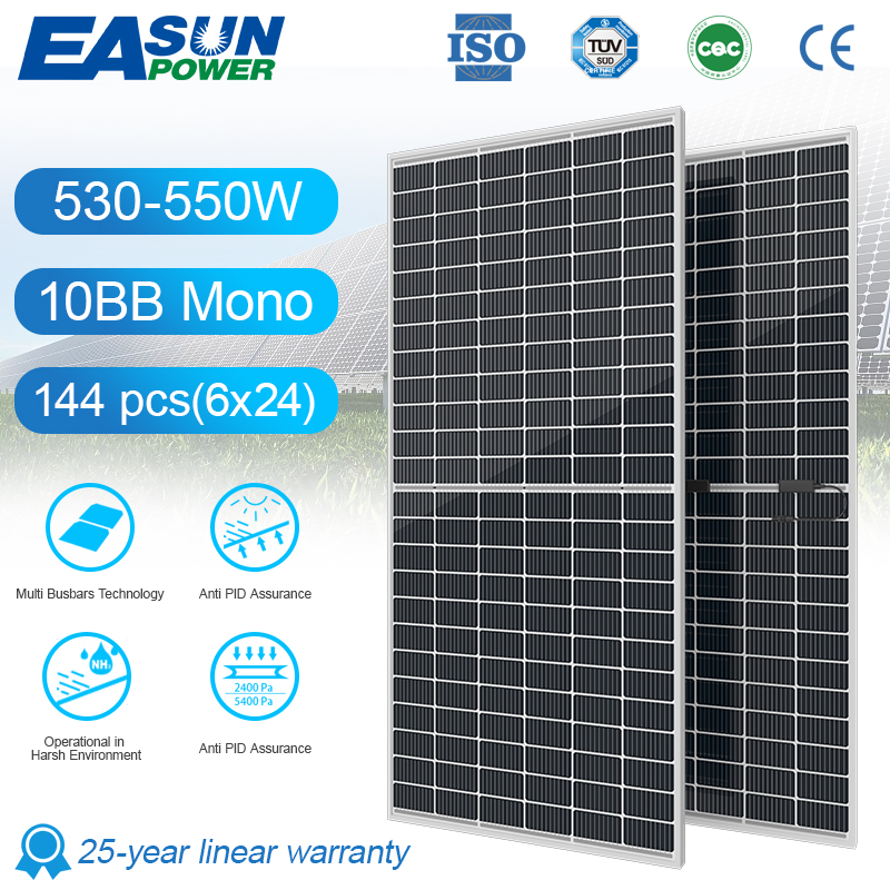 Mono Solar Panels: Half Cell, 330W-550W, PERC