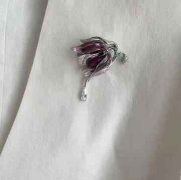 High-end custom iris brooch