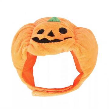 Pet Halloween pumpkin hat plush head cover