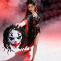 ماسک Red Dreadlock Cyber ​​Oni Cosplay