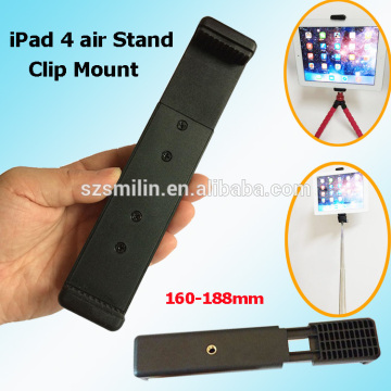 2015 New Stable Double 1/4" Screw head Tablet pc Selfie Stick Tripod Clip mount adapter for iPad4 air Stand Holder Clamp Mount