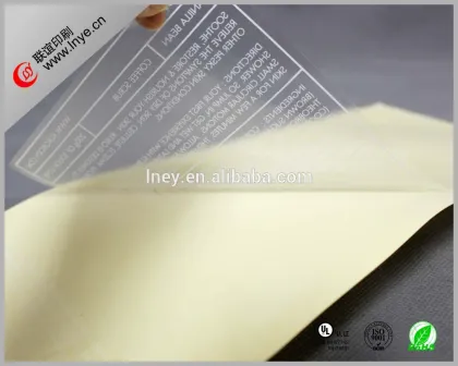 Clear adhesive private label sticker printing/clear waterproof plastic sticker
