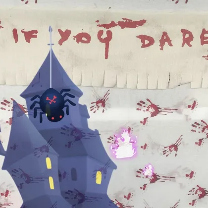 Halloween Banner Bloody Cloth