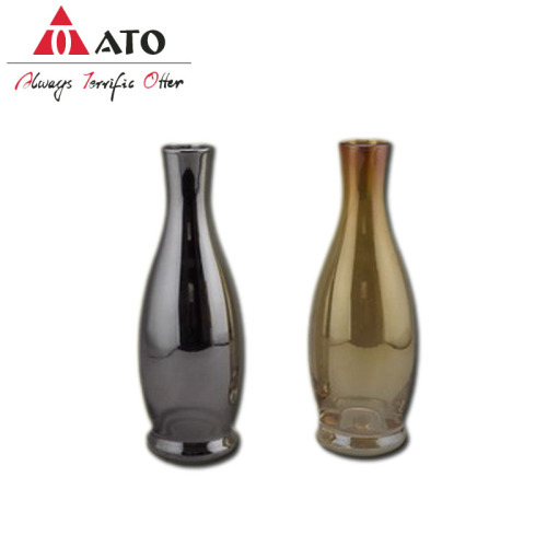 Modern glass vase design Clear vase with plating