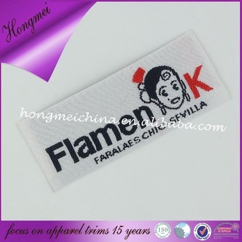 famous brand needle loom satin woven label for clothing