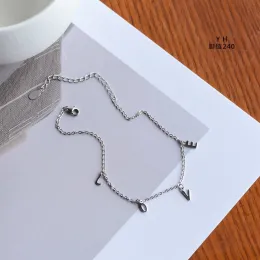 Sterling‑Silver LOVE Letter Charm Anklet