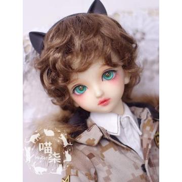 Wig Brown Short Curly Hair for SD/MSD/YOSD Doll