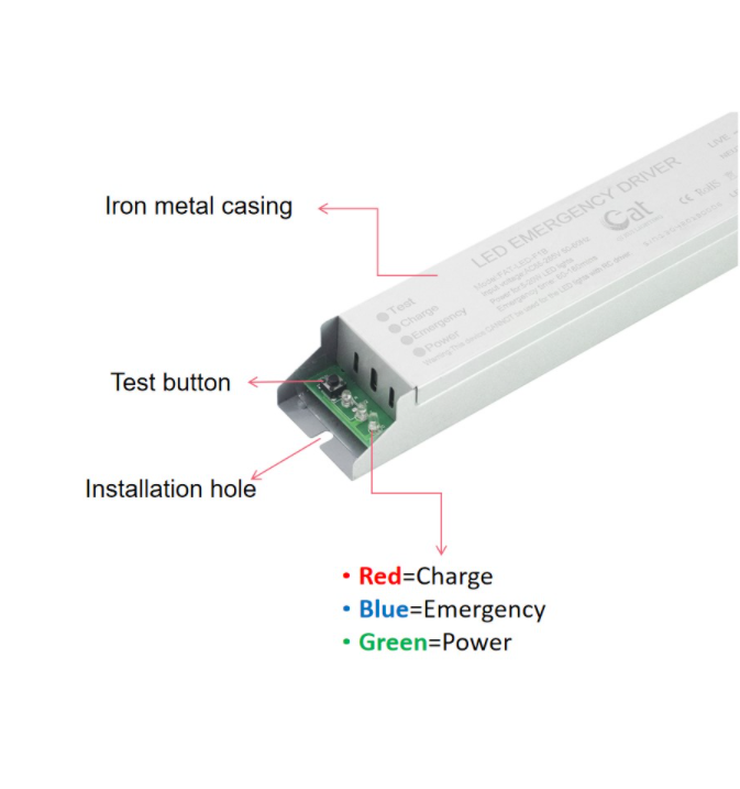 White driving power for LED emergency light