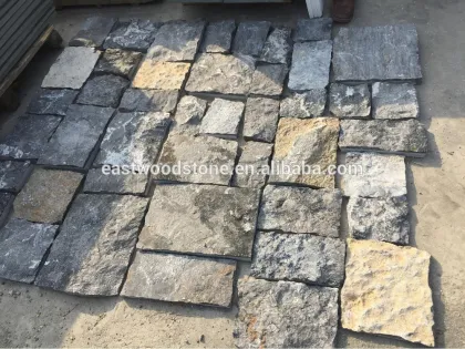 raw dark grey limestone blocks