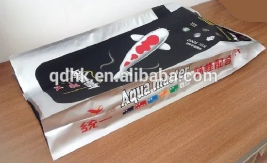 Large bag! Custom made printable quad seal aquarium fish food plastic bag