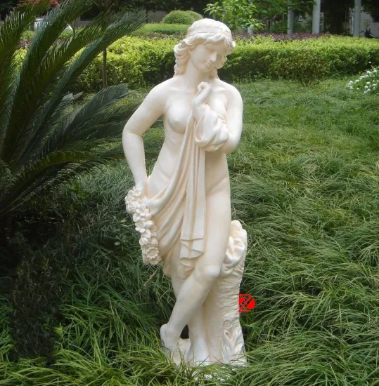 Life-size marble statue lady
