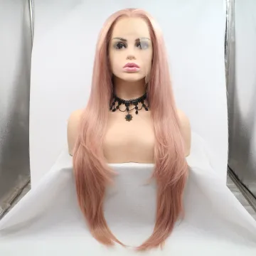 Mono Color Lace Front Wig Silky Straight Wave Long Curly Heat Resistant For Women Wigs Synthetic Fiber Lace Wig Middle Part