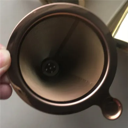 Stainless Steel Gold Washable Reusable Pour Over Coffee Dripper Filter