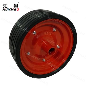 Depth press wheel for farm machinery